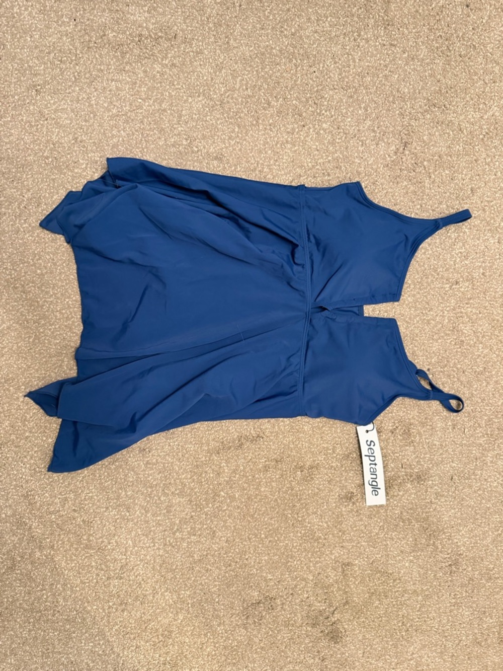 Septangle Blue Tankini Swim Top